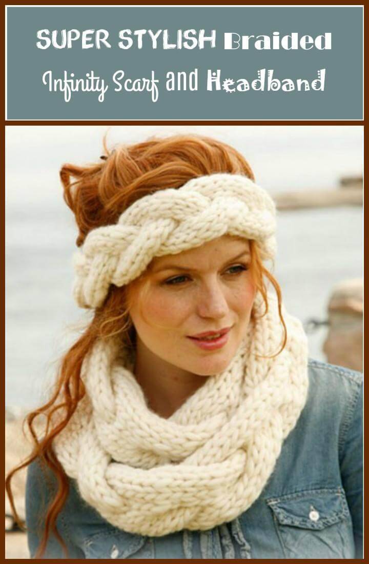 super stylish braided infinity scarf and headband